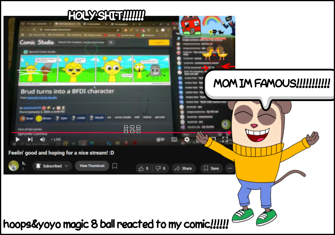 hoops&yoyo magic 8 ball reacted to my comic!!!!!!